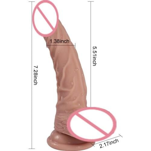 CPWD 7.28 inche Big Lifelike Dildo Flexible Penis with Textured Shaft and Strong Suction Cup Dildo Sex Stimulator Toys for Women