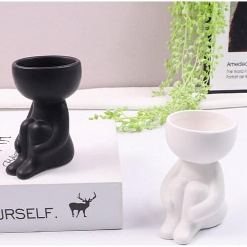 Flower Pot Multifunctional Cartoon Shape Ceramic Home Plants Flower Pot Vase Planter Tabletop Decoration vase