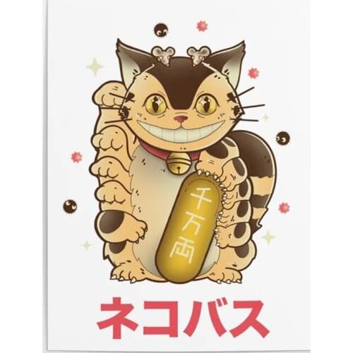 Home Decor Hd Prints Lucky Catbus Pictures Wall Art Modular Japan Cartoon Totoro Poster Canvas Painting For Living Room No Frame