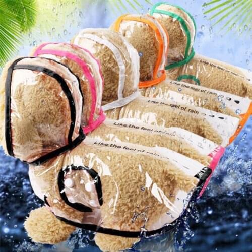 Summer Outdoor Puppy Pet Transparent Raincoat XS-XXL Hoody Waterproof Jackets PU Raincoat for Dogs Cats Apparel Clothes