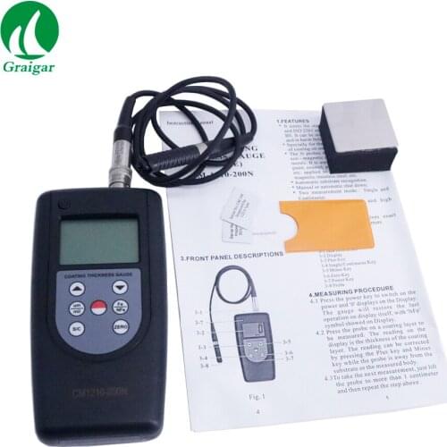 CM-1210-200N Micro Coating Thickness Meter Principle F Magnetic Induction & NF Type Eddy Current Resolution 0.1um/1um
