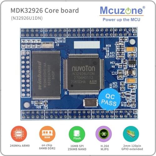 MDK32926 Core board N32926U1DN,64MB DDR2,16MB NOR,256MB NAND,Camera,MAC,JPEG, H.264 codec, Audio, Linux HS USB