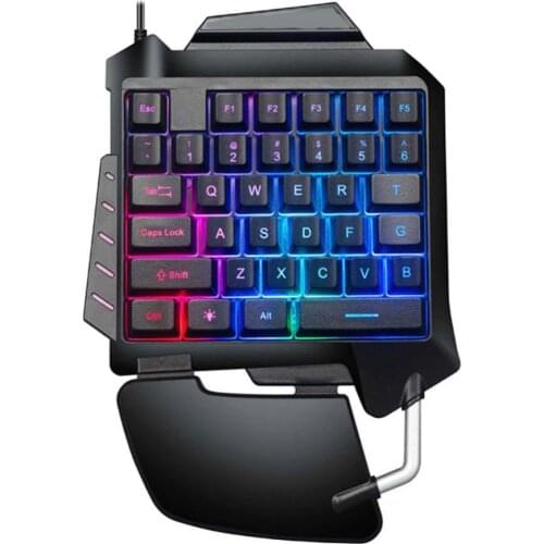 D15 Mechanical Keyboard Ergonomic Single One Hand Backlit Gamer Keyboard USB Wired Game Player Keypad for PC