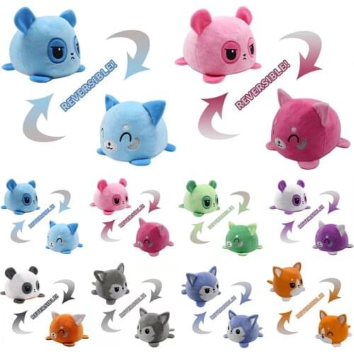 Cat Gato Kids Soft Gift Plushie Plush Animals Double-Sided Flip Doll Toy Peluches For Pulpos Girl Pulpito plush Gifts for Kids