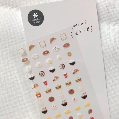 Sonia cute cutting die foods nail sticker girls' makeup PVC material notebook scrapbooking decortive suatelier mini stickers