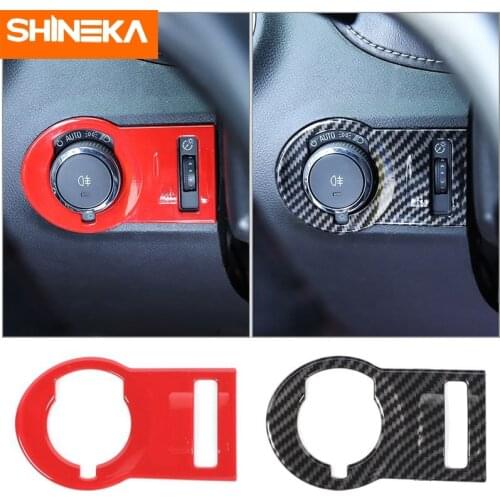 SHINEKA Car Interior Headlight Switch Decoration Cover Stickers For Chevrolet Camaro 2012 2013 2014 2015 Car Styling Accessories