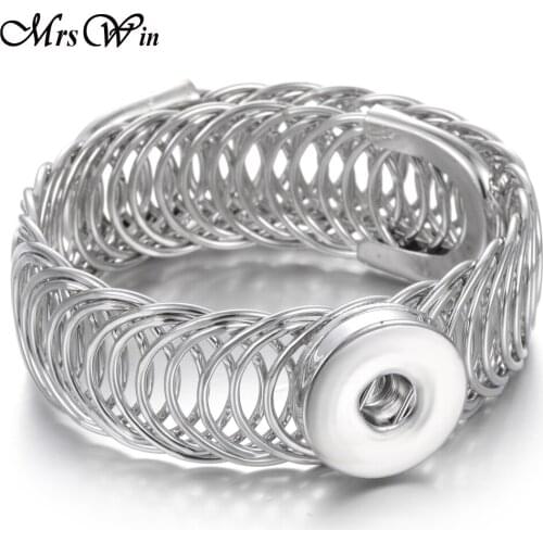 New Metal Snap Button Bracelet Bangle 18 Designs 18mm Snap Jewelry Gold Silver color Cuff Snap Bracelet Bangles Buttons Jewelry