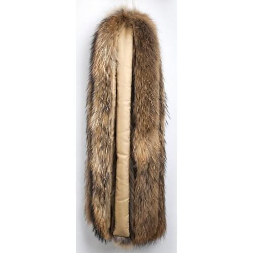 Single real raccoon fur collar 70CM*12CM piece