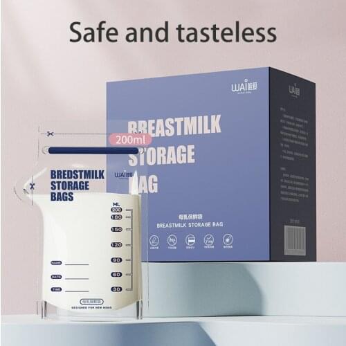 200ml Milk Freezer Bag Breast Milk Baby Food Storage Breast Milk Storage Bag BPA-free Disposable Baby Safe Breastfeeding Foodbag