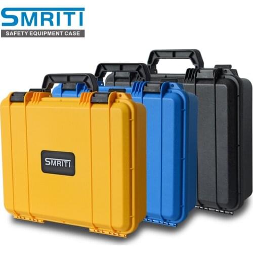 Plastic portable toolbox Safety Instrument Tool Box ABS Plastic storage Toolbox Sealed Tool case box With Foam Inside 3 color