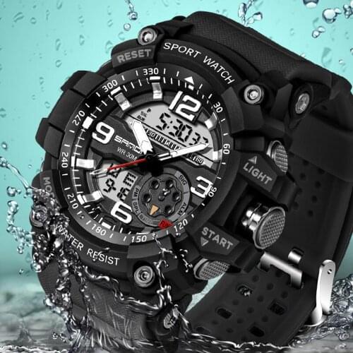 SANDA 759 Sports Mens Watches Top Brand Luxury Military Quartz Watch Men Clock Waterproof S Shock Wristwatch relogio masculino