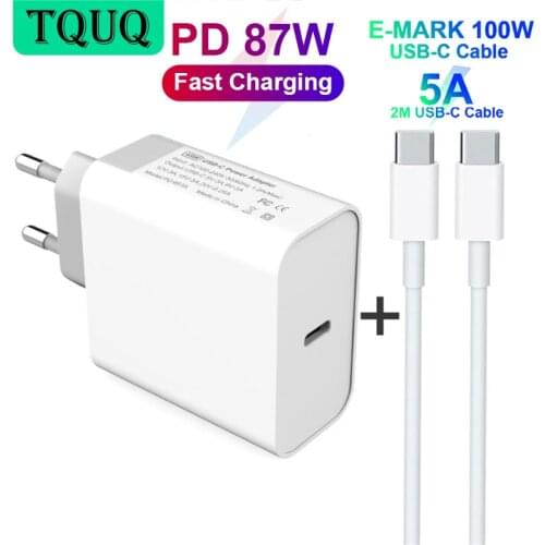 TQUQ 1 Port 87W USB C Wall Adapter PD 87W/65W/45W/18W USB Type C Fast Charger For iPhone Xiaomi Mobile Phone USB-C Laptops