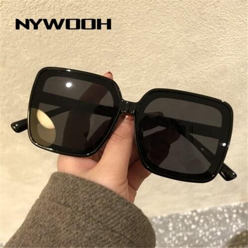 NYWOOH 2021 Oversized Sunglasses Women Men Vintage Brand Designer Square Sun Glasses Ladies Big Frame Eyewear UV400