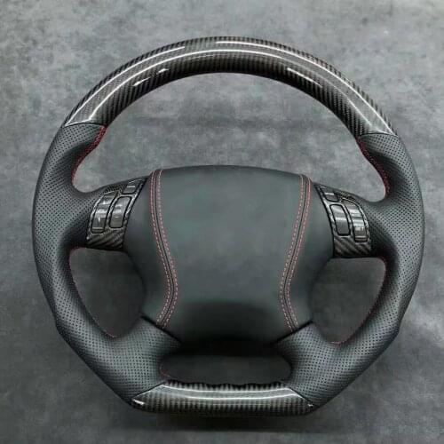 Cuatomized Carbon Fiber Sports Steering Wheel Perforated Leather compatible for Honda Odyssey 2002-2006