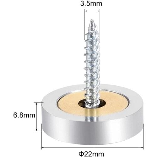 UXCELL Mirror Screws Kits Decorative Cap Cover Nails Polished Stainless Steel Gold 16/18/20/22/25mm for Tea Tables Glass 8pcs