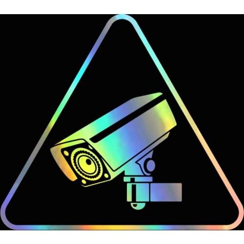 Wavehands 13.4CM*11.8CM Cool Video Surveillance Sign Vinyl Accessories Decal for Peugeot Warning Sign Camera