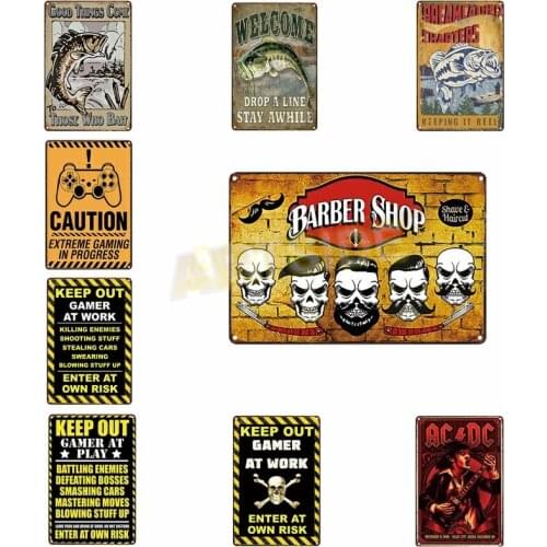 KEEP OUT Gamer At Play ENTER At Own Risk Funny Novelty Tin Sign 20*30cm
