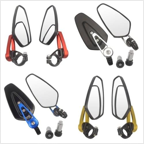 1 Pair Mirror Motorcycle Aluminum 7/8" 22mm Bar End Side Rearview Mirror Universal Motorbike Bike Handlebar Rear View Mirrors