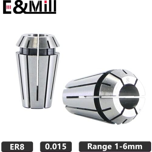 1PCS ER Collet Chuck ER8 1~5mm 5.5mm 6mm Precision 0.015 For CNC Milling Tool Holder Engraving Machine Lathe Mill Spring Chuck
