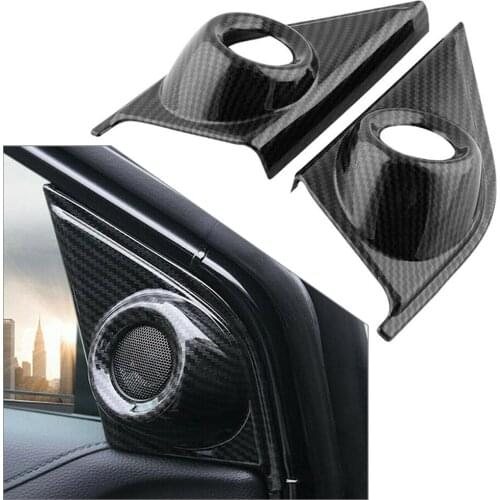 2Pcs Carbon Fiber ABS Car Front Indoor Speaker Cover Trim For Honda CR-V CRV 2017 2018 2019 2020 2021