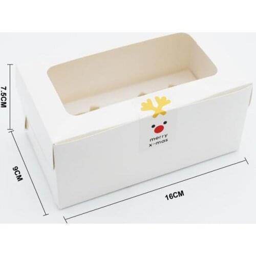 50pcs/lot-16*9*7.5cm White paperboard 2 cupcake boxes DIY party gift box cookies snack candy box Baking packing boxes