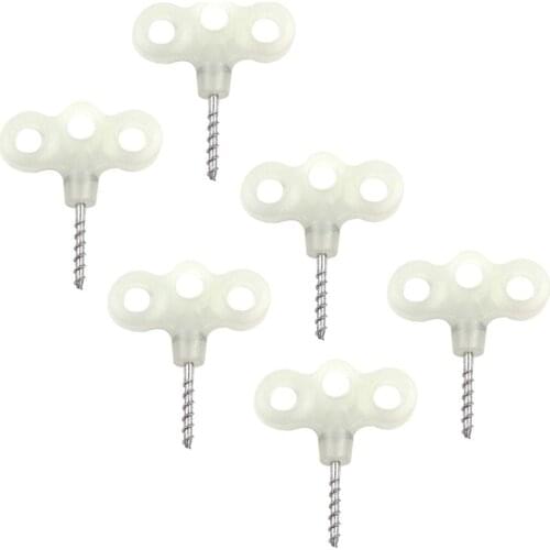 6Pcs Luminous Tent Screw Pegs Outdoor Three-Eye Screw On The Camping Deck Nail Thread Nail For Tent Installation Tent Nails