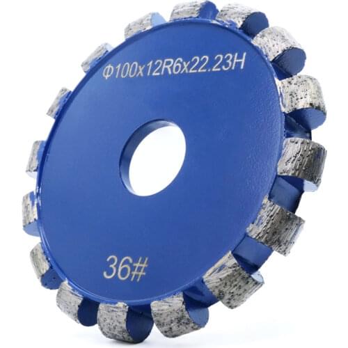 4 " 100mm Diamond Tuck Point Blade R6 Fluting Wheel Wall Floor Grinding Cutting Disc Sintered for Granite Marble Concrete