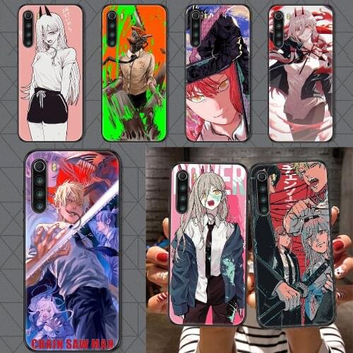 Anime Chainsaw Man Phone case For Xiaomi Redmi Note 7 7A 8 8T 9 9A 9S 10 K30 Pro Ultra black soft waterproof 3D back art prime