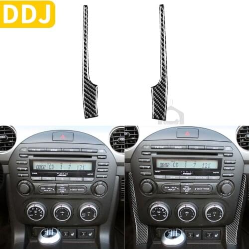 For Mazda MX-5 Miata MX5 Roadster Centrol Console Panel Side Strips Trim Carbon Fiber Sticker 2009-2015 Interior Car Accessories