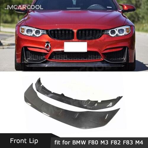 Carbon Fiber Double Front Lip Chin Spoiler for BMW 3 Series F80 M3 4 Series F82 F83 M4 2014-2018 Bumper Shovel Protector