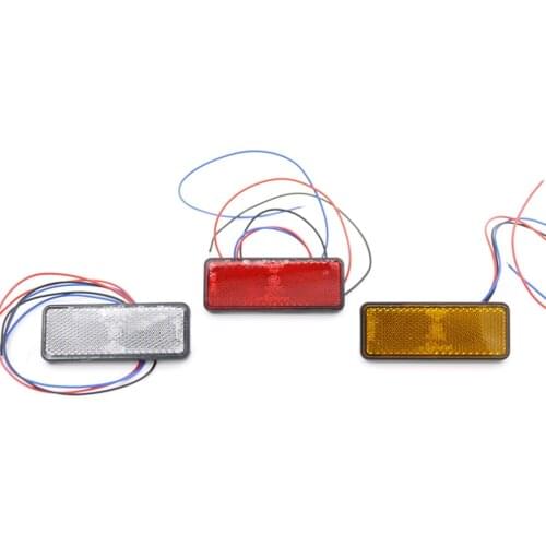Eonstime 12V 2Pcs 24 LED RED Clear Lens Motorcycle Rectangle Tail Brake Light Stop Light Truck Trailer RV ATV Stop Tail Light