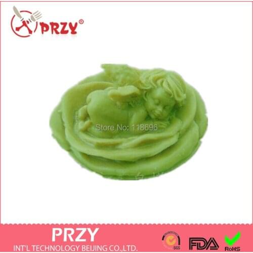 Sell hot sleeping angel baby silicone soap mold Cake decoration Candle molds Handmade soap mold fondant tools wholesale