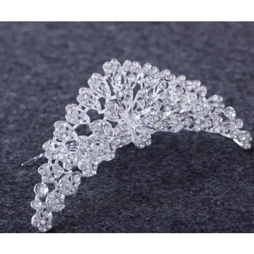 Party children girl cosplay princess crowns fancy dress costume performance props rhinestone crystal comb crown Christmas gift