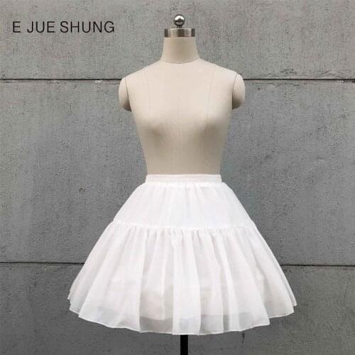 E JUE SHUNG Short Chiffon Lolita Petticoat Ball Gown Underskirt Cosplay Petticoat Two Bones Ballet Rockabilly Crinoline