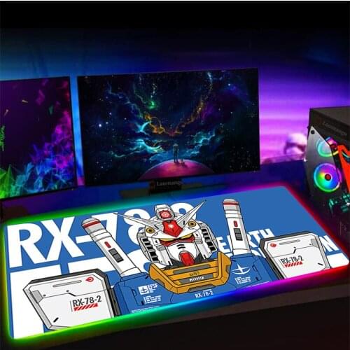 Gundam Mouse Pad RGB Gaming Accessories Computer Large 900x400MM Mousepad Gamer Rubber Carpet With Backlit CSGO LOL Desk Mat XXL