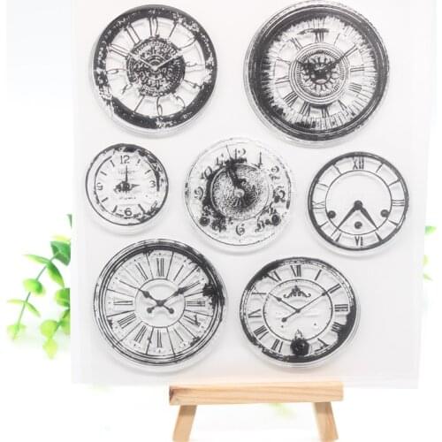 KSCRAFT Clocks Transparent Clear Silicone Stamps for DIY Scrapbooking/Card Making/Kids Christmas Fun Decoration Supplies