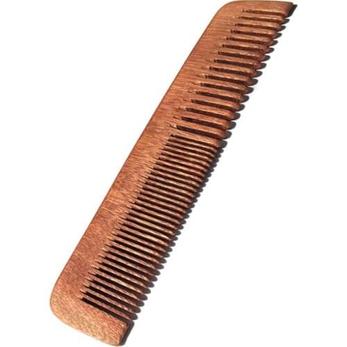 Sandalwood 2 In 1 Men Hair Comb Wide Coarse Fine Toothed Combination Portable Vintage Head Hairdressing Styling Tool