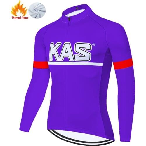Kas Retro Winter Thermal Fleece Jerseys Chaqueta Masculino Retro Maglia Equipos Cyclisme Homme Jersey Maillot Ciclismo Hombre