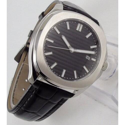 40MM Black Dial Sapphire Glass Date Luminous MIYOTA 8215 Movement Automatic Mens Watch