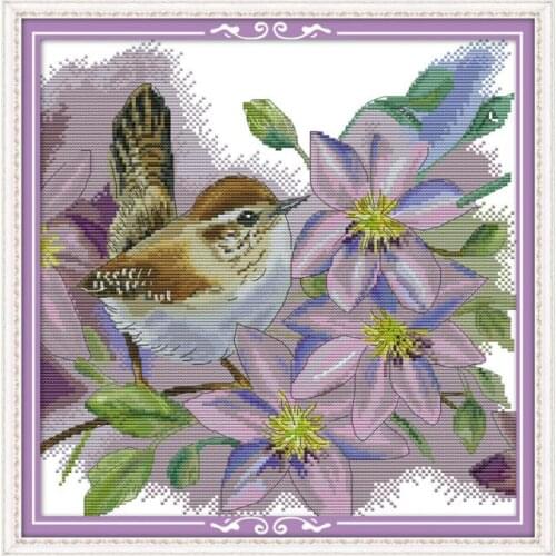 Branch bird 1 cross stitch kit aida 14ct 11ct count print canvas cross stitches needlework embroidery DIY handmade
