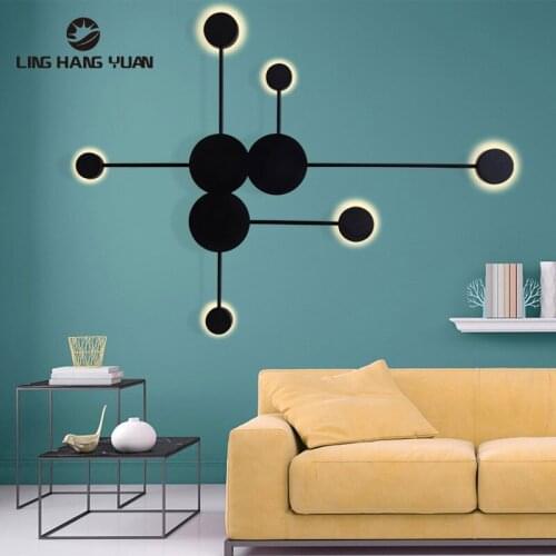 Nordic Modern LED Wall Light Black Metal decoration Wall Lamp for Living room Bedroom Bedside Light Office Wall Led Star Lamp