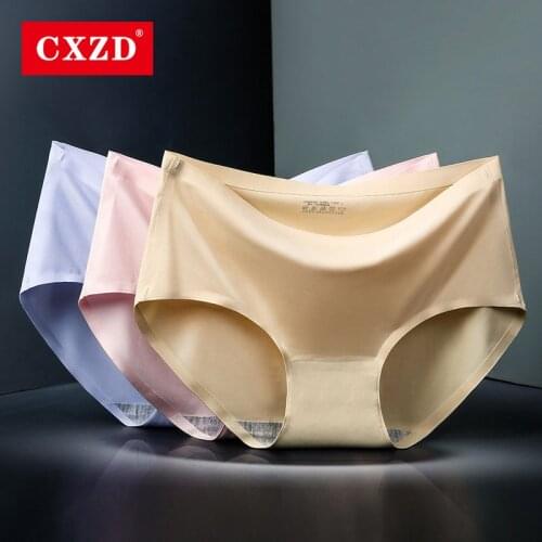 CXZD New Women Silk Sexy Briefs Nylon Ultra-thin Solid Soft Lingerie Female Underwear Ice Silk Briefs Seamless Panties
