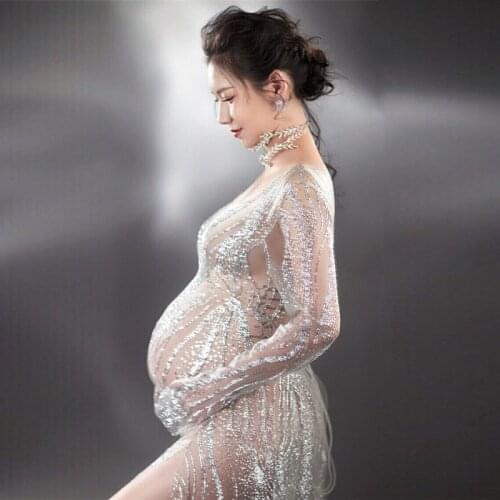 Pregnancy Dress Studio Shoot Photo Props Luxury Women Photography Props Maternity Dresses Full Sleeves vestidos verano