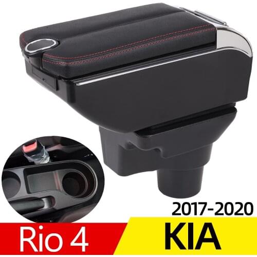 For new Kia Rio 4 2017-2020 armrest box central Store content box with cup holder ashtray Can rise with USB accessory
