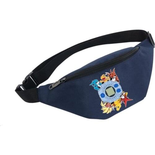 Unisex Fanny Pack women Belt Waterproof Chest Handbag Waist Bag Ladies Waist Pack Belly Bags For anime Digimon monster