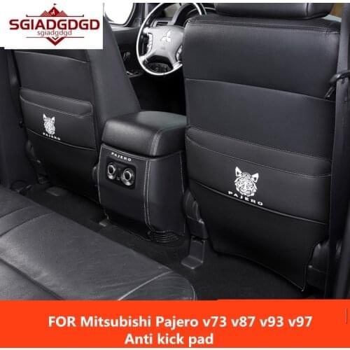 Car seat child anti-kick pad FOR Mitsubishi Pajero v73 v87 v93 v97 modified interior seat back anti-dirty protection pad leather