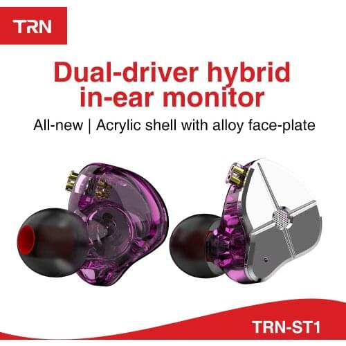 3.5mm Wired ST1 1BA+1DD Hybrid Metal In Ear Earphone IEM HIFI DJ Monitor Sport Earphone Earplug Headset Headplug With QDC Cable