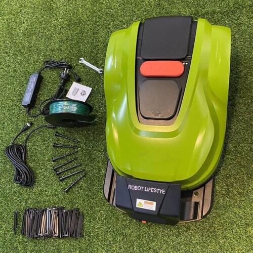 WIFI APP control Robotic lawn mower 600㎡,Time&Data set system, Automatic avoid-obstacle,2.2Ah Li-ion battery,Water proof IPX4