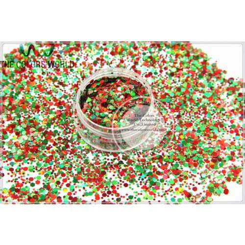Xmas-2 Christmas Glitter Mix Shiny Christmas Colors Shapes Spangles For Nail Art Nail Gel Face Painting Crafts DIY Decoration