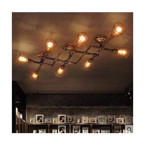 Nordic Loft Industrial Retro Vintage ceiling Light For Home Lighting LED Edison Water Pipe Ceiling Lamp Luminaire Plafonnier